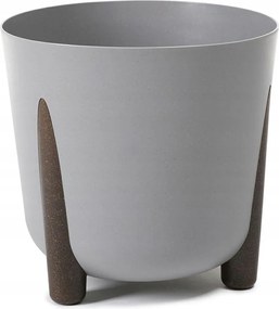 Virágcserép Újrahasznosított Öko betéttel szürke, lábakon dísz 30cm