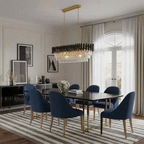 Brilagi - Láncos csillár ECLIPSE 10xE14/10W/230V 78x28 cm fekete/arany