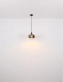 Globo 15548-4H Függesztett lámpa, matt fekete fém, füstszínű üveg, fekete textil kábel, magasságban állítható, HxSzxM: 1000x180x1200mm, izzók nélkül 4x E27 40W 230V