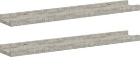 vidaXL 2 db betonszürke fali polc 60 x 9 x 3 cm