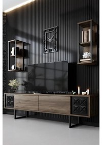 TV szekrény Black Line - Walnut, Black
