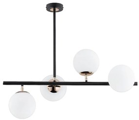 Csillár rúdon  LURO 4xE14/10W/230V fekete