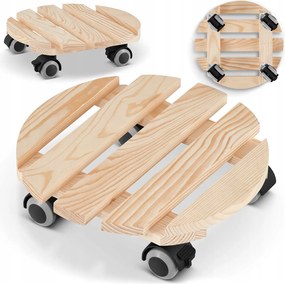 Fa állvány kerek virágtartó bútor platform kerekek