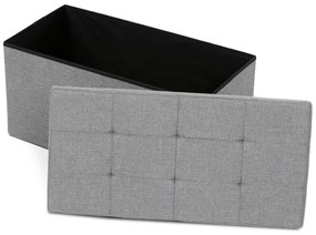 Zsámoly tárolóhellyel, szürke, 76 x 37 x 37 cm
