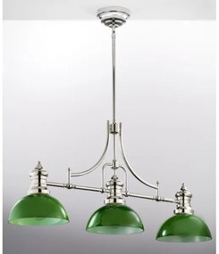 Jupiter 2072 - PLATINO rúdon szerelt csillár 3xE27/15W/230V zöld/fényes króm
