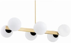 Argon 2549 - Csillár rúdon FREEMONT 6xE27/15W/230V arany/fehér/fekete