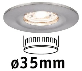 Paulmann 94300 Nova Mini beépíthető lámpa, kerek, fix, szálcsiszolt, 2700K melegfehér, Coin foglalat, 310 lm, IP44