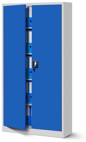Fém iratszekrény JAN, 900 x 1850 x 400 mm, szürke-kék