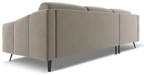 Bézs bársony sarokkanapé (bal oldali) Nalu – Makamii