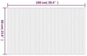négyszögletű sötétbarna bambusz szőnyeg 60 x 100 cm