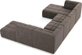 Barna buklé sarokkanapé (U alakú) Aloha – Makamii