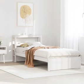 fehér tömör fenyőfa ágykeret fejtámlával 75 x 190 cm