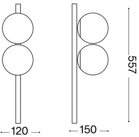 Ideal Lux - LED Mennyezeti lámpa BINOMIO 2xG9/3W/230V fekete