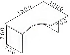 Visio ergonomikus asztal 160 x 100 cm, jobb, bükkfa