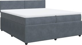 vidaXL sötétszürke bársony rugós ágy matraccal 200x200 cm