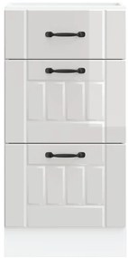 konyhai alsószekrény Lucca&quot; magasfényű fehér, rétegelt fa&quot;