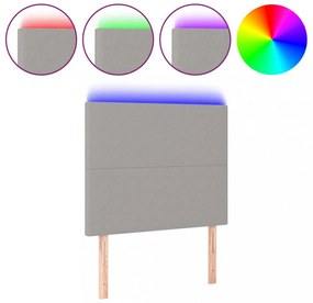 világosszürke szövet LED-es fejtámla 100x5x118/128 cm