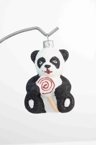 Karácsonyfadísz üvegből Panda