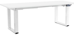 OfficeTech Strong állítható magasságú asztal 200 x 80 cm, fehér alap, fehér