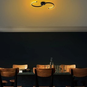 Fekete LED mennyezeti lámpa 25x10 cm Es – Opviq lights