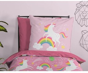 Rózsaszín egyszemélyes mikroszálas gyerek ágyneműhuzat 140x200 cm – Good Morning