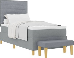 vidaXL Boxrugós ágy matracmal Világosszürke 80 x 200 cm szövet