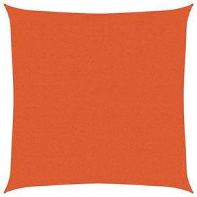 narancssárga négyzet alakú HDPE napvitorla 160 g/m² 4,5x4,5 m