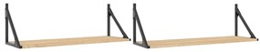 2 db sonoma tölgy színű szerelt fa fali polc 80 x 25 x 25,5 cm