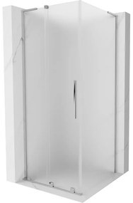 Mexen Velar L, zuhanykabin tolóajtóval 120 x 120 cm, 8 mm-es mattüveg, króm, 871-120-120-33-01