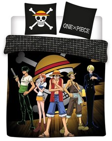 One Piece Captain Luffy dupla, kétszemélyes ágyneműhuzat 240×220cm, 65x65 cm