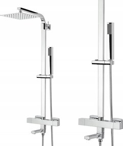 Kád Zuhanyszett Termosztátos Csapteleppel Oszlop Esőztetővel