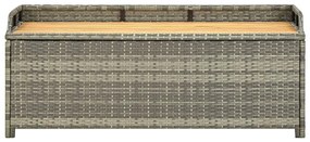 Szürke polyrattan kerti tárolópad 120 cm