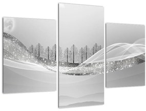Kép - ezüst táj (90x60 cm)
