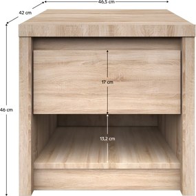 Éjjeliszekrény, DTD laminált, tölgy sonoma, NORTY