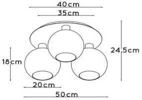 Lucide 74114/03/30 - Mennyezeti lámpa MARIUS 3xE27/40W/230V fekete