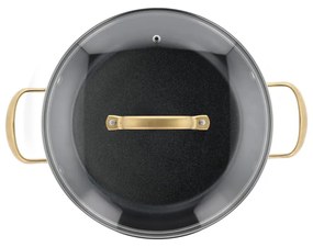 Indukciós tűzhelyhez alkalmas alumínium edény fedővel, tapadásmentes felülettel 2,6 l – Holm