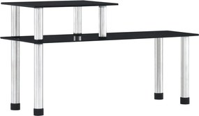 vidaXL fekete edzett üveg konyhai polc 45 x 16 x 26 cm