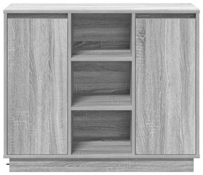 LED-es szekrény Szürke Sonoma 90x32x75 cm Mérnöki fa