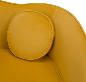 Dizájn fotel, sárga Velvet szövet/gold arany króm, EZIO
