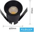 UNIVERSO Mini spot lámpatest 3w 3000k 300lm 30° IP20 Fekete D35x47mm kivágás:D28mm
