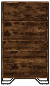 füstös tölgy színű szerelt fa könyvszekrény 80 x 31 x 137,5 cm