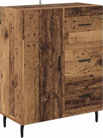 vidaXL Széf fiókkal Öreg fa 69,5 x 34 x 90 cm Műszaki fa és vas