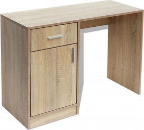 vidaXL 100x40x73 cm Tölgyfiókos íróasztal fiókkal és szekrénnyel