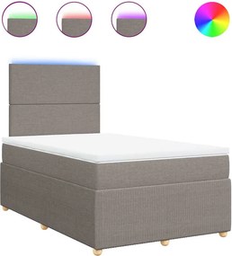 vidaXL tópszínű szövet rugós ágy matraccal 120 x 200 cm