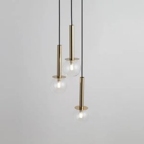 Csillár zsinóron DAISY 3xG9/12W/230V átm. 27 cm arany/fekete/átlátszó