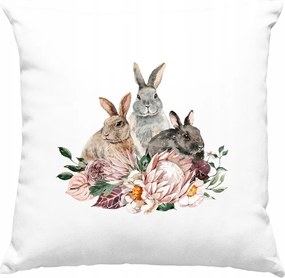 Akvarell párna Három Nyúl Fehér