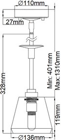 Elstead glamour modern LED függeszték agatha nikkel átlátszó elsbath-agatha1p-bn IP44