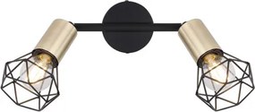 Globo 54802S-2AB Spotlámpa fém fekete-sárgaréz színben. HxSZxM:220x80x200, fényforrás nélkül 2xE14 40W 230V