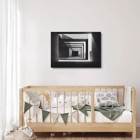Üveg kép - Négyzet alakú alagút (70x50 cm)