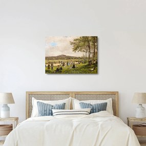 Üveg kép - French 19th Century, Race Course at Longchamps, reprodukciók (70x50 cm)